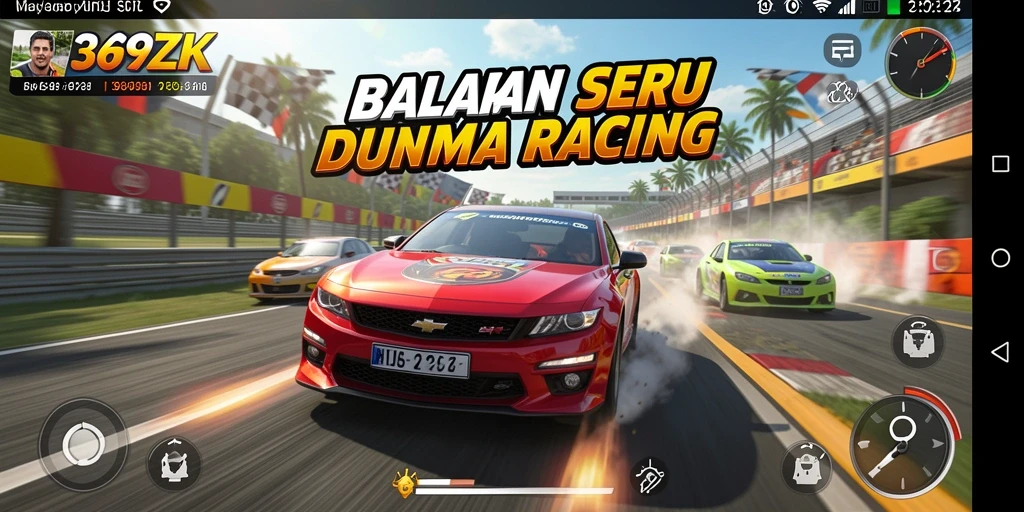 Gameplay balapan seru dalam 369ZK dengan grafis menawan.