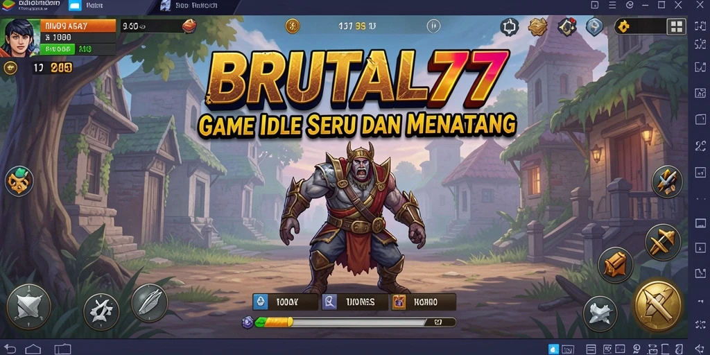 Gameplay seru BRUTAL77 dengan karakter ikonik.