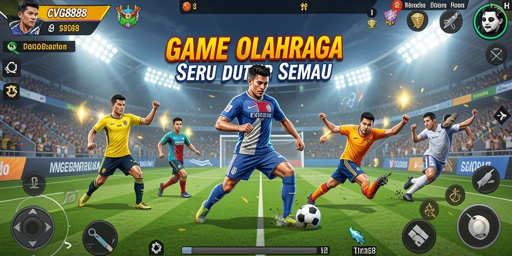 Gameplay seru dalam CVG8888 dengan aksi olahraga nyata.