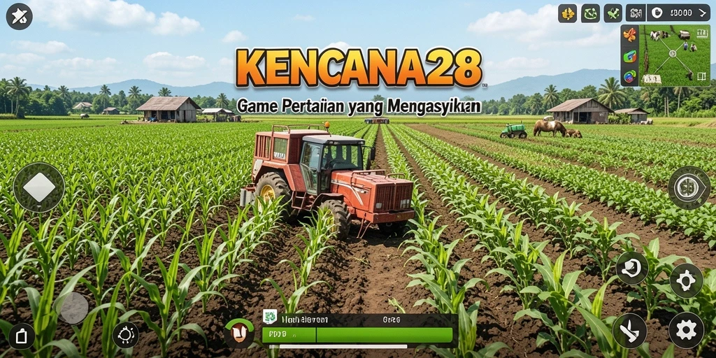 Screenshot gameplay KENCANA28 menampilkan aktivitas bertani yang seru.