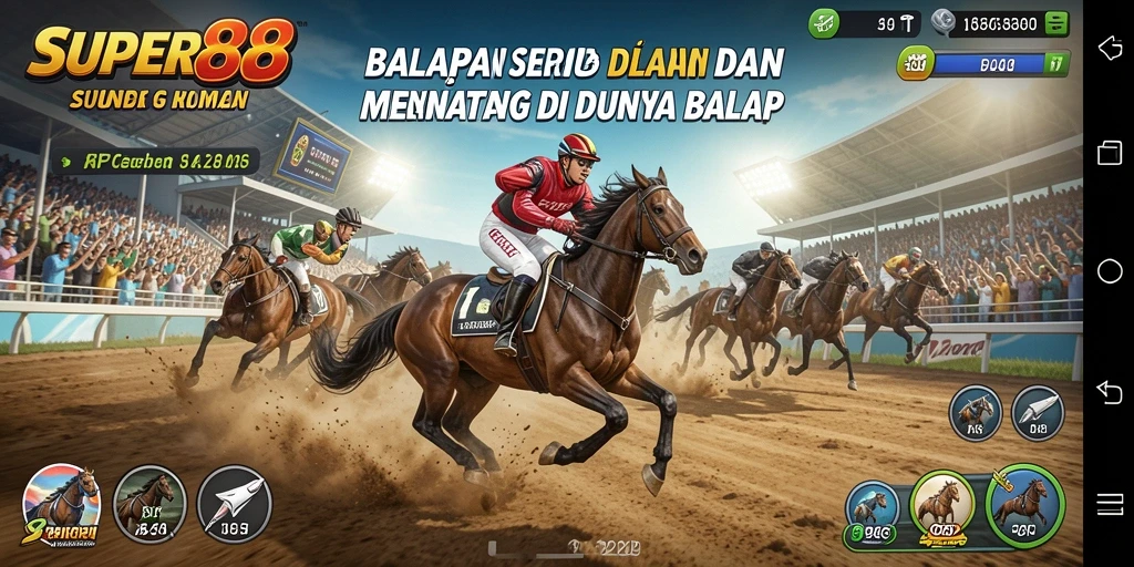 Tampilan gameplay balap yang mendebarkan dan seru.